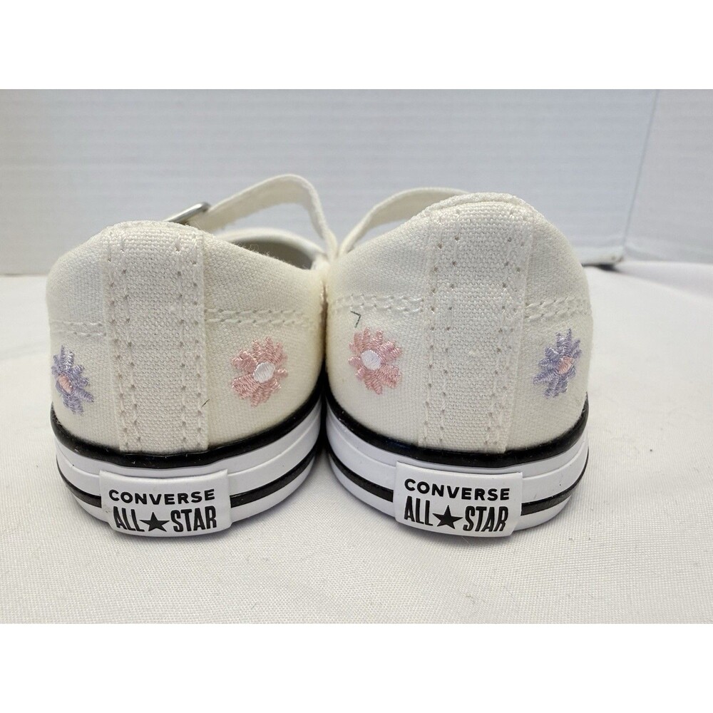 CONVERSE Chuck Taylor All Star Dainty Mary Jane Toddler Size 8 Cream Floral - Picture 5 of 10